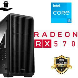 FuturaIT ECO Gamer PC (Intel i3 12100F, 16GB RAM, SSD 480GB, AMD RX 570, 500W, Midi ATX) Poklon 