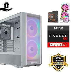 FuturaIT Elite Gamer PC (AMD Ryzen 7 7700X, 32GB RAM, SSD+HDD, RX 9070XT, 1000W, Midi Case) Poklon
