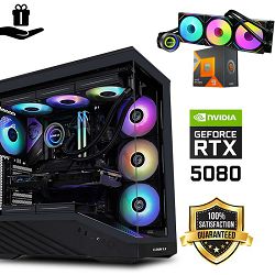 FuturaIT Elite Gamer PC (AMD Ryzen 9 7900X3D, 32GB RAM, SSD+HDD, RTX 5080, 1000W, Midi ATX) Poklon