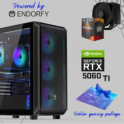 FuturaIT Endorfy Gamer PC (AMD Ryzen 7 5700X3D, 32GB RAM, SSD+HDD, RTX 5060Ti, 850W, Midi ATX) Poklon 