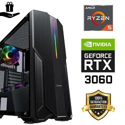 FuturaIT Fighter GamingPC (AMD Ryzen 5 5500, 16GB RAM, SSD 1TB, RTX 3060, 550W, Midi ATX) Poklon  