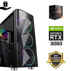 FuturaIT Fighter GamingPC (AMD Ryzen 5 5500, 16GB RAM, SSD 1TB, RTX 3060, 550W, Midi ATX) Poklon  
