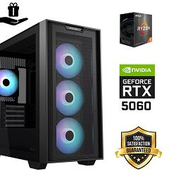 FuturaIT Fighter GamingPC (AMD Ryzen 5 5600X, 16GB RAM, SSD 1TB, RTX 5060, 650W, Midi ATX) Poklon  