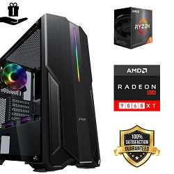 FuturaIT Fighter GamingPC (AMD Ryzen 5 5600X, 32GB RAM, SSD 1TB, RX 9060XT, 650W, Midi ATX) Poklon