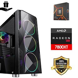 FuturaIT Fighter GamingPC (AMD Ryzen 5 7600X, 16GB RAM, SSD 1TB,RX 7800XT,700W, Midi ATX) Poklon 