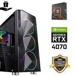 FuturaIT Fighter GamingPC (AMD Ryzen 5 7600X, 16GB RAM, SSD 1TB, RTX 4070, 700W, Midi ATX) Poklon 