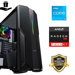 FuturaIT Fighter GamingPC (Intel i3 13100F, 16GB RAM, SSD 1TB, RX 9060XT, 550W, Midi ATX) 