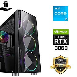 FuturaIT Fighter GamingPC (Intel i3 13100F, 16GB RAM, SSD 500GB, RTX 3060, 550W, Midi ATX) Poklon 