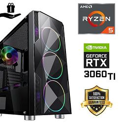 FuturaIT Gamer PC (AMD Rzyne 5 5600X, 16GB RAM, SSD 1TB, NV RTX 3060Ti, 650W, Midi ATX) Poklon 