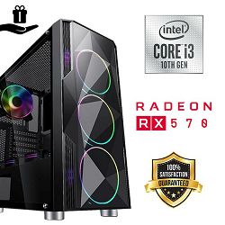 FuturaIT Gamer PC (Intel i3 10105F, 16GB RAM, SSD 480GB, RX 570, 500W 80+, Midi ATX) Poklon