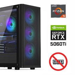 FuturaIT NoRam PC (AMD Ryzen 5 5600X, B550, 1TB SSD, RTX 5060Ti, 650W, Midi ATX) 