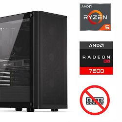 FuturaIT NoRam PC (AMD Ryzen 5 5600X, B550, 1TB SSD, RX 7600, 650W, Midi ATX) 