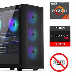 FuturaIT NoRam PC (AMD Ryzen 5 5600X, B550, 1TB SSD, RX 7600, 650W, Midi ATX) 