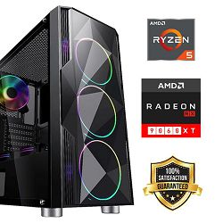 FuturaIT SummerSale GamerPC (AMD Ryzen 5 5600X, 16GB RAM, SSD 1TB, RX 9060XT, 650W, Midi ATX) 