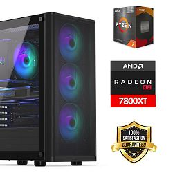 FuturaIT SummerSale GamerPC (AMD Ryzen 7 5700X3D, 32GB RAM, SSD 1TB, RX 7800XT, 700W, Midi ATX) 