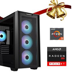 FuturaIT Xmas GamerPC (AMD Ryzen 5 5600X, 16GB RAM, SSD 1TB, RX 9060XT, 650W, Midi ATX)  