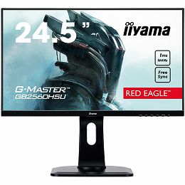 IIYAMA Monitor G-Master Red Eagle 24,5" ETE Gaming, Ultra Slim, FreeSync, 1920x1080@144Hz, 400cd/m2, DisplayPort, HDMI, 1ms, Speakers, USB-HUB (2x2.0), Black Tuner, Height adj. Stand