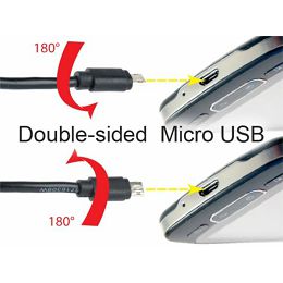 Gembird Double-sided Micro-USB to USB 2.0 AM cable, 1.8 m, black