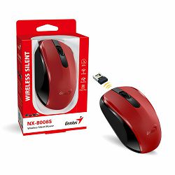 Genius NX-8008S, bežični miš, silent, crvena/crna 31030028401