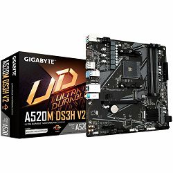 GIGABYTE MB AM4, A520, 4xDDR4, DP + HDMI, 1xPCIe x16 3.0, 1xPCIe x1, 1xM.2, 4xSATA, GbE LAN, mATX