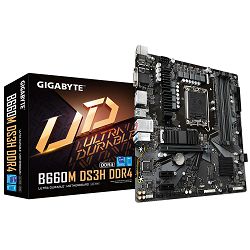 GIGABYTE Mainboard Desktop B660M DS3H DDR4 (Socket 1700, 4xDDR4 up to 128GB, 1x PCI-E x16x16, 2x PCI-E x1, 2x M.2, 4x SATA, 5x USB 3.2 Gen 1, 6x USB 2.0/1.1, 1x USB Type-C, 1x HDMI, 2x DP, 2.5Gbe LAN,