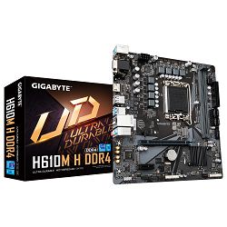 GIGABYTE Mainboard Desktop H610M H DDR4 (Socket 1700, 2x DDR4 up to 64GB, 1x PCI-Ex16x16, 1x PCI-Ex1, 4x SATA, 1x M.2, 4x USB 3.2 Gen1, 4x USB 2.0/1.1, internal 4x USB 2.0/1.1, 1x HDMI 2.0, Realtek Gb