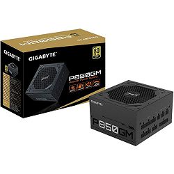 GIGABYTE P850GM Power Supply 850W, Modular, 80 PLUS Gold, Japanese capacitors, 120mm smart control fan, EU plug