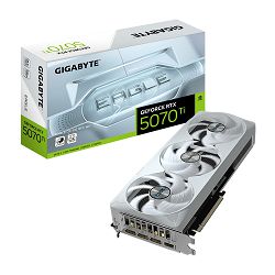 GIGABYTE Video Card NVIDIA GeForce RTX 5070 Ti EAGLE OC ICE SFF 16G (16GB GDDR7/256bit, PCI-E 5.0, Recommended PSU 750W, 3xDP, 1xHDMI) ATX white