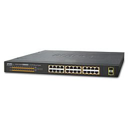 PLANET Gigabit PoE preklopnik 24-port 10/100/1000Mbps 802.3at + 2-port 1000X SFP (220W)