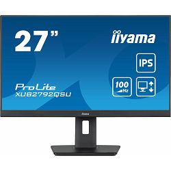 IIYAMA 27" XUB2793QS-B7 QHD (2560x1440) IPS, Pivot, 100Hz, 16:9, 1ms, 300 cd/m2, 1300:1, 1xHDMI/DP, zvučnici, crni