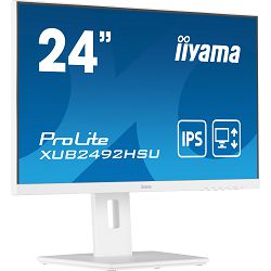 IIYAMA Monitor 24" WHITE, ETE IPS-panel, 1920x1080, 13cm Height Adj. Stand, Pivot, 250cd/m2, Speakers, VGA, HDMI, DisplayPort, 4ms, USB-HUB (23,8" VIS)