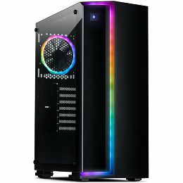 Chassis INTER-TECH S-3906 RENEGADE Gaming Midi Tower, ATX, 2xUSB3.0, 2xUSB2.0, audio, PSU optional, Tempered glass side panel, RGB LED strip in the front, RGB control board