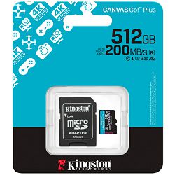 Kingston microSD, Canvas Go! Plus,R200/W160, 512GB SDCG4/512GB