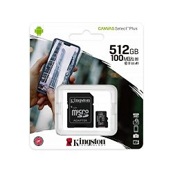 Kingston microSDXC, Select plus, Class10, 512GB SDCS2/512GB