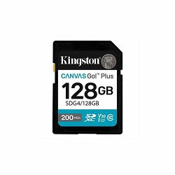 Kingston Canvas Go! Plus SD, R200MB, 128GB SDG4/128GB