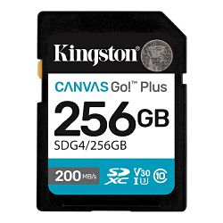 Kingston Canvas Go! Plus SD, R200MB/W160MB, 256GB SDG4/256GB