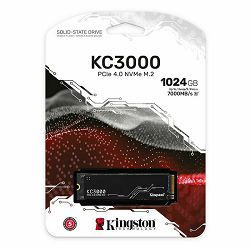 Kingston KC3000 1024GB SSD, M.2 2280, PCIe 4.0 NVMe, Read/Write 7000/6000MB/s, Random Read/Write: 900K/1000K IOPS