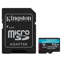 Kingston microSD, Canvas Go! plus, R170/W90, 512GB SDCG3/512GB