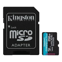 Kingston microSD, Canvas Go! Plus,R170/W90, 256GB SDCG3/256GB