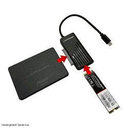 USB-C adapter za 2,5“ SATA HDD/SSD i m.2 NvME LC-ADA-USB-SATA-NVME