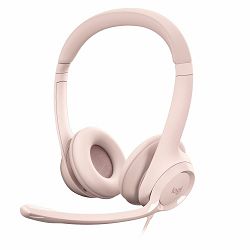 Logitech H390 slušalice s mikrofonom, USB, roza 981-001281