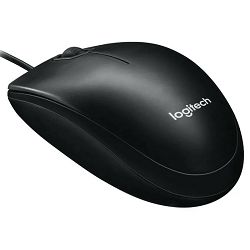 Logitech M100 optički miš, USB, crni (910-006652)