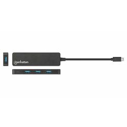 Manhattan Hub 4-Port USB 3.2 5 Gbps, crni 164924