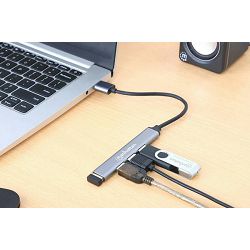Manhattan Hub 4-Port, 1xUSB 3.0, 3xUSB2.0, sivi 168427