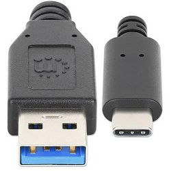 Manhattan kabel USB 3.0,USB-A/USB-C M/M,1m,crni 353373