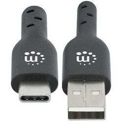 Manhattan kabel USB-C, M/M, 2.0 Type-C, 3m, crni 354936