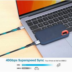 Manhattan kabel USB4 Type-C 40Gbps, 240W, 2m, crni 356381