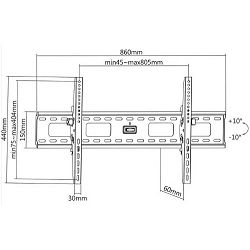 Manhattan TV nosač zidni 37"-86" do 75kg, crni 423830