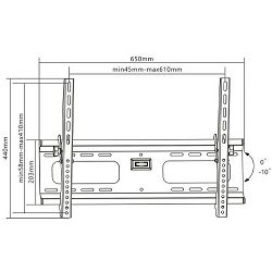 Manhattan TV nosač zidni 37"-70" do 75kg, crni 424752
