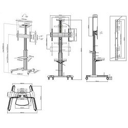 Manhattan pokretni podni stalak 37"-86",50 kg, Al 461245